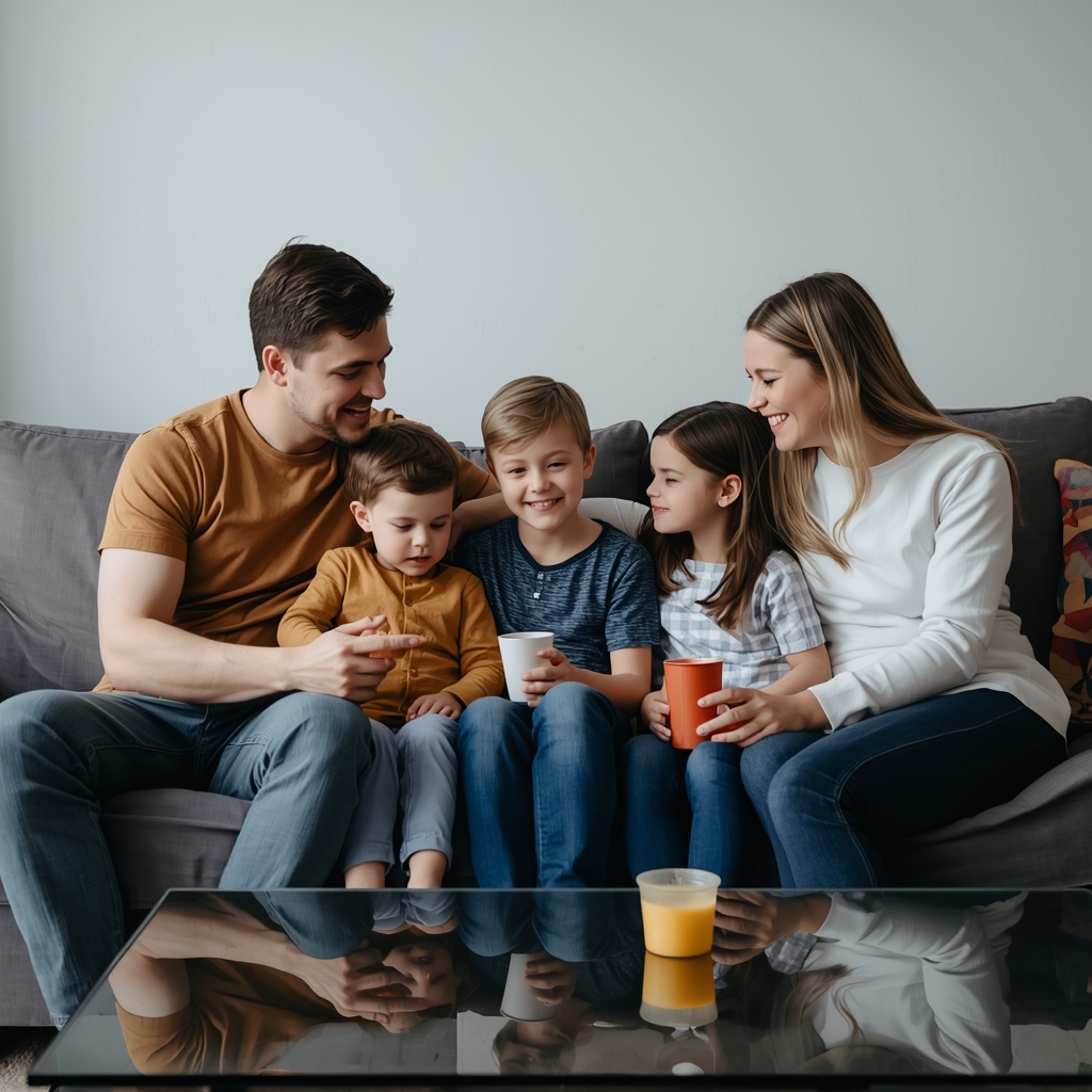 Satisfied Ridgewood family enjoying their pest-free home after professional extermination treatment
